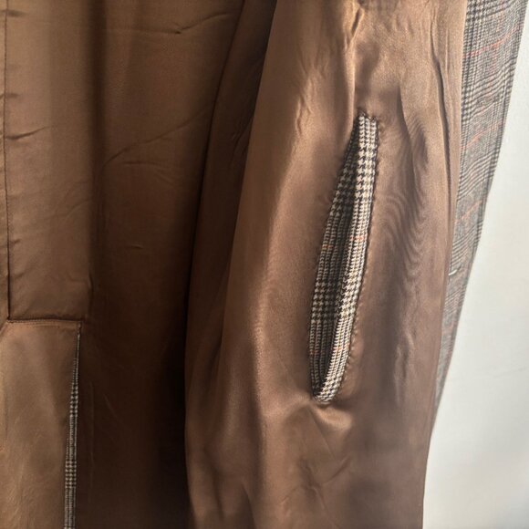 VTG Aquascutum England Showerproof Wool Glencheck Balmacaan Overcoat 40-42/Large - Picture 7 of 16